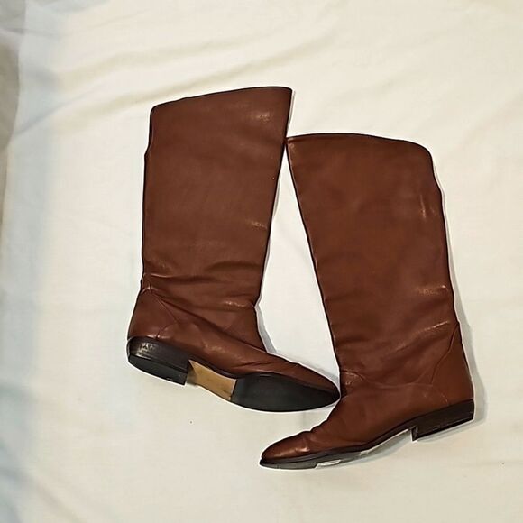 Vintage bandolino made in italy 100%  Genuine Leather Pull on Boots size 8 - Picture 1 of 9